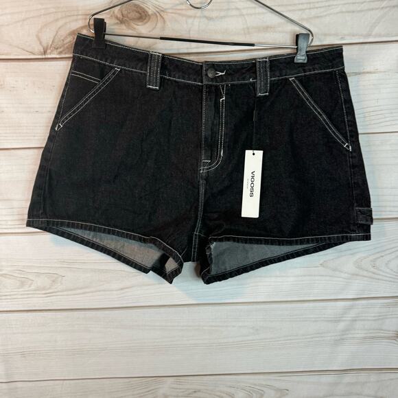 Vigoss Pants - Vigoss Black Denim Carpenter Shorts Size 16W